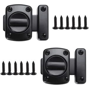 Ymyny - 2 Pack Zinc Alloy Swing Door Latch, Interior Door Lock with 12 Screws, Black