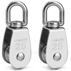 Cyslmuk - 2 Pcs 304 Stainless Steel Pulley, M25 Lifting Pulley, Loading Roller, Lifting Pulley
