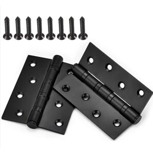 LINGHHANG 2 Pcs Black Stainless Steel Ball Bearing Door Hinge Folding Door Hinges for Furniture Barn Garage with Screws