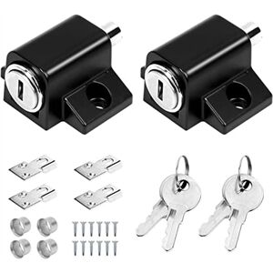 Tlily - 2-Piece Set Stainless Steel Aluminum Alloy Window Lock Anti-Theft Sliding Door Child Black