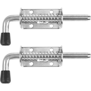LINGHHANG 2 Pieces Heavy Duty Spring Latch Stainless Steel, 10 X 128mm Stainless Steel Spring Bolts, Barrel Bolt for Garage/Garden Door, Cupboard