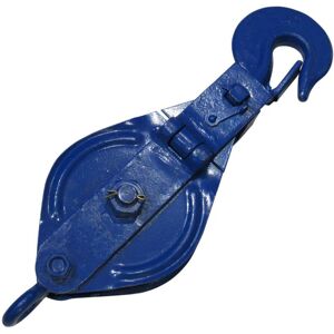 Securefix Direct - 2 Ton 150 mm Snatch Block With Safety Hook Blue Painted - 16MM Wire Rope Lifting