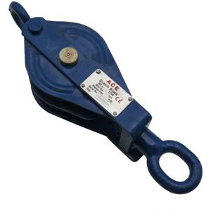 Securefix Direct - 2 Ton 150MM Double Sheave Snatch Block With Swivel Eye Blue Painted - 16MM Wire Rope Safety Lifting