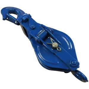 Securefix Direct - 2 Ton 150MM Double Sheave Snatch Block With Swivel Hook Blue Painted - 16MM Wire Rope Safety Lifting