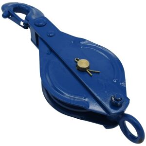 Securefix Direct - 2 Ton 150MM Single Block With Hook Blue Painted - 16MM Wire Rope Safety Lifting