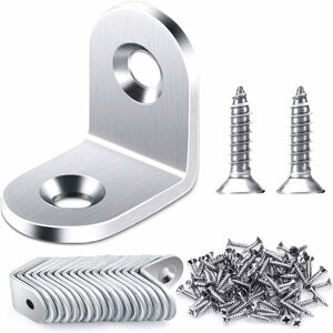 ZVD - 20 pcs L-Shaped Corner Brace - 90 Degree Stainless Steel Angle Bracket - 20x20mm - Comes with Screws