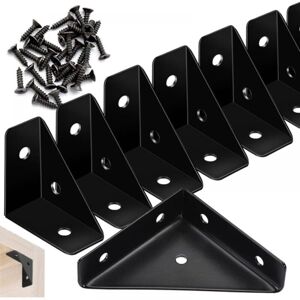 CYSLMUK 20pcs Black Metal Angle Connectors for Office Bedside, Furniture Corner, 90° Connection Brackets