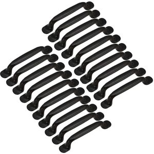 Linghhang - 20pcs Door Handle Kitchen Cabinet Cupboard Drawer Bedroom Furniture Pull Center Distance 128mm, Black Aluminum