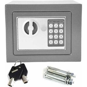 Dayplus - 23x17x17cm Electronic Home Mini Safe Box Digital Steel Money Cash Safe with 2 Keys 4.6 Litre Volume Grey