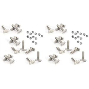 TLILY 24Pcs T-Slot Bolts Replacement Parts M10 x 25 Screws A2-70 Rail Nuts with Flange