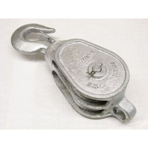 Securefix Direct - 2.6 Ton 8' gmi Double Block With Swivel Hook Galvanised - 28MM Fibre Rope Safety Lifting