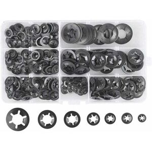 ZVD 280 pieces lock washers, steel lock washers, quick release washers M3 M4 M5 M6 M8 M10 M12, 7 sizes, black-