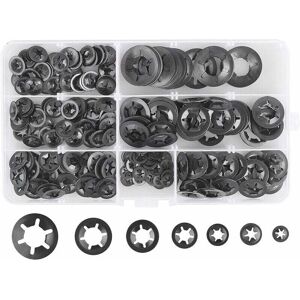 280 pieces 7 sizes lock washers, steel lock washers, quick release lock washers M3 M4 M5 M6 M8 M10 M12, black Ymyny