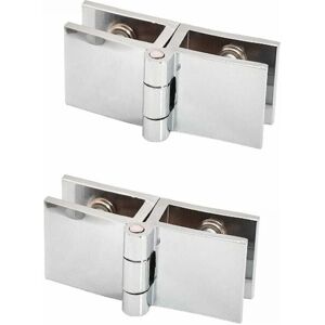 Cyslmuk - 2PCS 180 Degree Glass Door Clip Hinge No Drilling Glass Hinge Glass Clip for Glass Thickness 5mm - 8mm