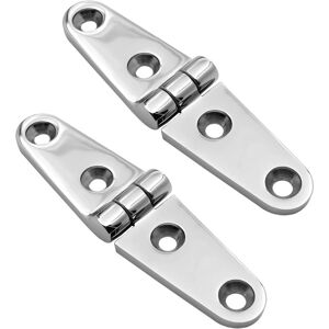 Linghhang - 2pcs 25mm x 100mm Mirror Polished Stainless Steel Door Hinges SUS316 Marine Boat Cabinet Hinges