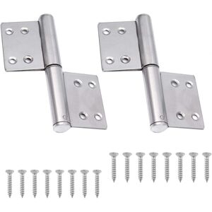 Linghhang - 2pcs Flag Hinge Stainless Steel Removable Door Hinges 360 Degree Rotation Door Hinges 2-Leaf Hinges Foldable Silent Furniture