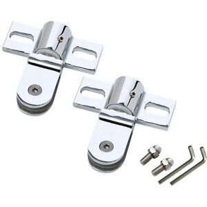 Cyslmuk - 2pcs Glass Shower Door Pivot Hinge, Stainless Steel Shower Room Accessories, Glass Door Heaven and Earth Clip, Diamond Type Upper and Lower