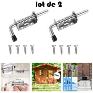 CSPARKV 2Pcs Heavy Duty Spring Latch Stainless Steel, 10 x 128mm Stainless Steel Spring Bolts, Barrel Bolt for Garage/Garden Door, Cupboard