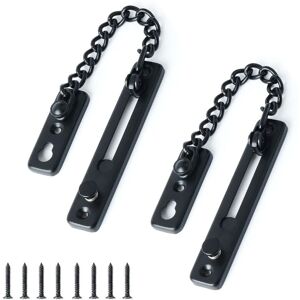 Linghhang - 2pcs) Security Door Chain Narrow Door Limiter Spring Loaded Anti-Theft Door Lock with Screws for Home Internal Door, Stainless Steel