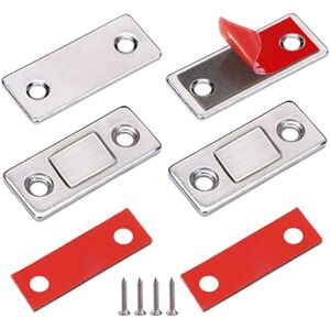 ZVD - 2pcs Slim Metal Magnetic Locks Adhesive Magnetic Hook Fastener Strong Magnet