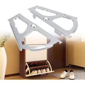 Linghhang - 2Pcs Stainless Steel Furniture Hinge Shoes Drawer Cabinet Hinges Turing Rack Replacement Fittings For Kitchen Living Room(Only One Color)