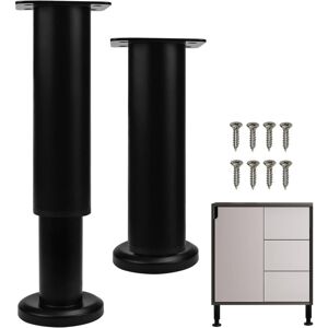 TONCHEAN 2PCS Stainless Steel Furniture Legs Adjustable Furniture Legs 18-30cm Steel Table Legs Furniture Support Legs Bed Support Legs Adjustable Bed Legs
