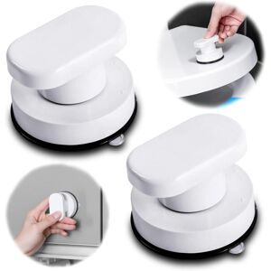 AOUGO 2Pcs Strong Suction Cup Pull Handles, Sucker Handrail,Cupboard Knobs Drawer Cupboard Door Handle Glass Pull Handles, Furniture Control Knob