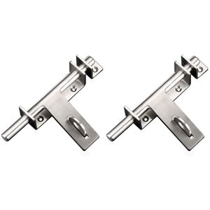 Tlily - 2X 304 Stainless Steel Bolt Heavy Duty Bolts Left and Right Sliding Door Lock Latch