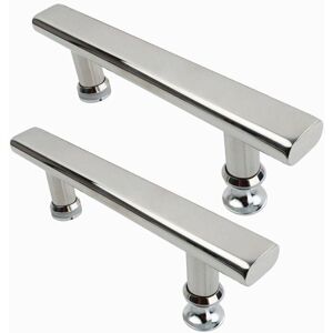 Cyslmuk - 2x Chrome Stainless Steel Shower Door Handles 145mm Bathroom Kitchen Door Handles