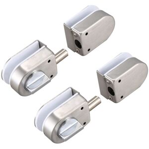 TLILY 2X Stainless Steel Glass Door Lock / Bolt, 138A, No Drilling, Glass Frame