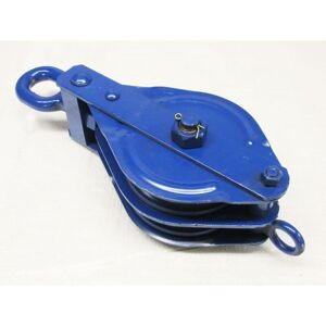 Securefix Direct - 4 Ton 200MM Double Block With Swivel Eye Blue Painted - 22MM Pulley Wire Rope Safety Lifting