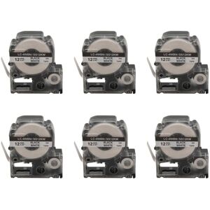 TLILY 30 Packs Replace -4WBN LC-4WBN9 (SS12KW) Label Tapes for Label Works LW300 LW400 LW500 LW700 Black on White 1/2 Inch x 26.2 Feet (12Mm 8M)