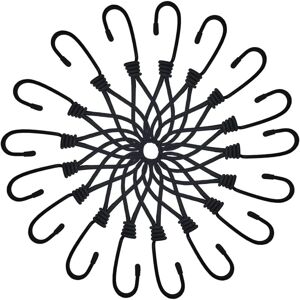 TINOR 30 Pieces Bungee Cords with Hooks, 16cm Bungee Cords, Bungee Cords for Fixing Tarpaulin, Camping, Tent, Pavilion