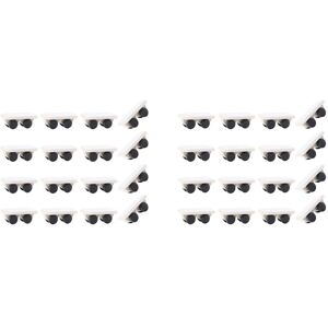 TLILY 32 Pieces Self Adhesive Casters Heavy Duty Stick On Wheels Mini Small Non-Swivel Plastic Pulley