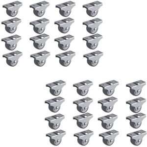 Tlily - 32PCS tpe Caster Wheels Duty Fixed Casters with Rigid Non-Swivel Base Ball Bearing Trolley Wheels Top Plate 1 Inch