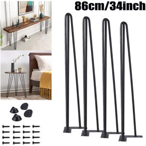 Dayplus - 34' Hairpin Table Legs Hair Pin Legs Set for Furniture Bench Desk Metal Steel