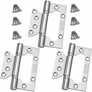 Cyslmuk - 3pcs 100mm 36mm Stainless Steel Heavy Duty Door Hinge Bearing Door Hinge Exterior Door Hinge