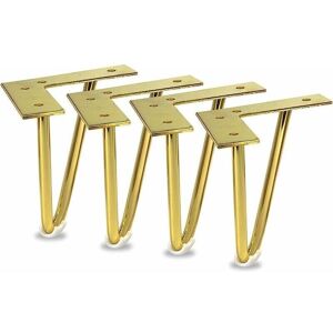 CYSLMUK 4 Pack 6 Inch Gold Metal Furniture Legs, for Cabinets, tv Stand, Dressers, diy Projects