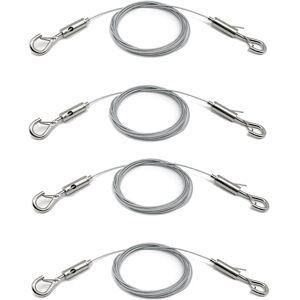 TLILY 4 Pack Adjustable Picture Hanging Wire Heavy Duty Supports 50 Lbs Hardware, 2M x 1.5mm Stainless Steel Rope