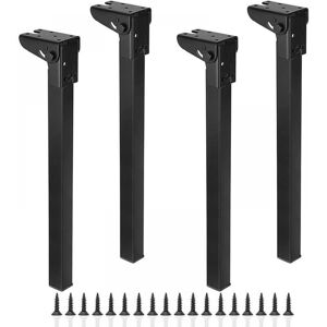 CYSLMUK 4 Pack Black Foldable Furniture Legs Laptop Table Legs Replacement Coffee Table Legs for Bed Cabinet Sofa (200mm)