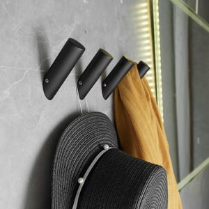 4 Pack Heavy Duty Black Wall Mounted Robe Hooks Coat Robe Hooks Bathroom Wall Hooks 8.22.5cm - Alwaysh