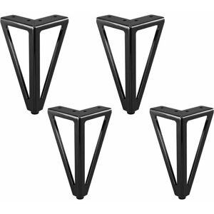 CYSLMUK 4 Pack Replacement Metal Furniture Legs, Black, 15cm, Suitable for Furniture, Cabinet, Sofa, Other Furniture Feet. (15cm, Light Black)