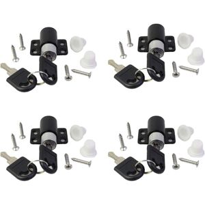MEMKEY Set of 4 Window Door Security Lock with Key, Child Safety Lock for Window, Sliding Door Lock, Cabinet, Patio, Latch, Anti-Theft, Limit Locks for