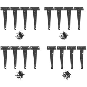 TLILY 4 PCS 6 Inch Heavy Duty Door Hinges T-Strap Tee Shed Hinge Gate Hinges for Wooden Gates Hinges (Black) X4 I500086218