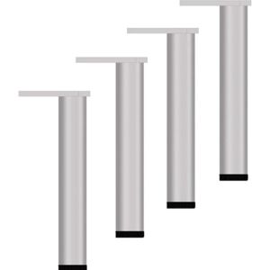 Linghhang - 4 Pieces Adjustable Furniture Legs 30cm Modern Sofa Legs Bed Legs Silver Replacement Feet for Table Cabinet