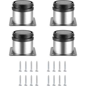 LINGHHANG 4 Pieces Adjustable Furniture Legs, Height Adjustable Metal Table Legs, Kitchen Furniture Legs, Stainless Steel Cabinet Shelves Table Legs, with