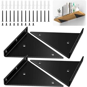 CYSLMUK 4 Pieces Floating Shelf Brackets, Invisible Triangle Wall Shelf Brackets, Metal Wall Shelf Brackets for Shelves, 13x14CM