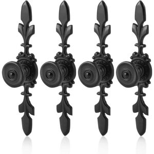 Linghhang - 4 Pieces Vintage Style Door Knobs Handle, Retro Black Aluminum Cabinet Handle, for Simple and Modern Wardrobe Doors, Drawers