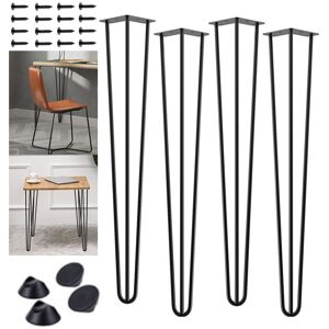 DAYPLUS 4 x Hairpin Legs / Hair Pin Legs Set for Furniture Bench Desk Table Metal Steel 86cm/34inch