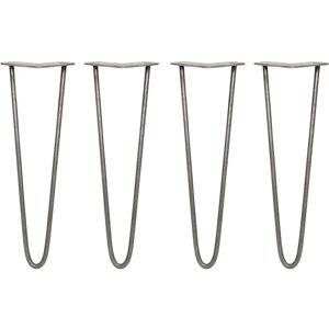 SKISKI 4 x 16' Hairpin Legs - 2 Prong - 10mm - Raw Steel